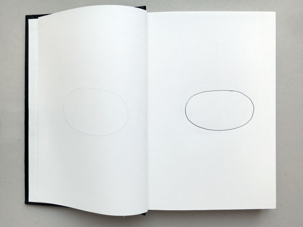 Claude Closky, ‘Galets [Pebbles]’, 1996, black ballpoint pen on sketch book, 200 pages, 21,5 x 14,5 cm.